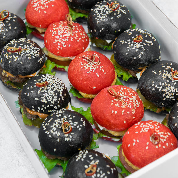 Бокс с мини бургерами Mix Color (15шт)