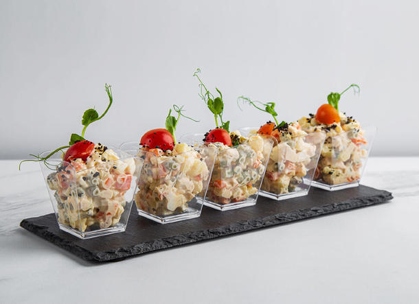 Мини салат Оливье с Ветчиной Мини салат Оливье с Ветчиной